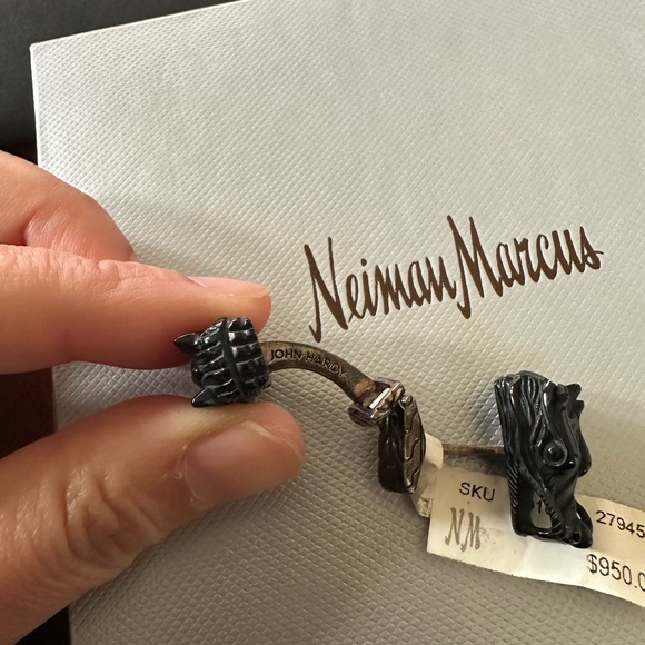 NWT John Hardy nagas dragon black cuff links .925 sterling silver - Picture 6 of 6